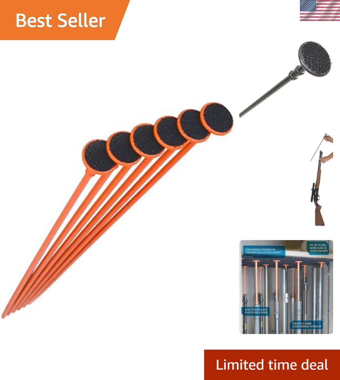 Innovative Rifle Rods - 6-Piece Pack for Superior Space Management in Gun Safes