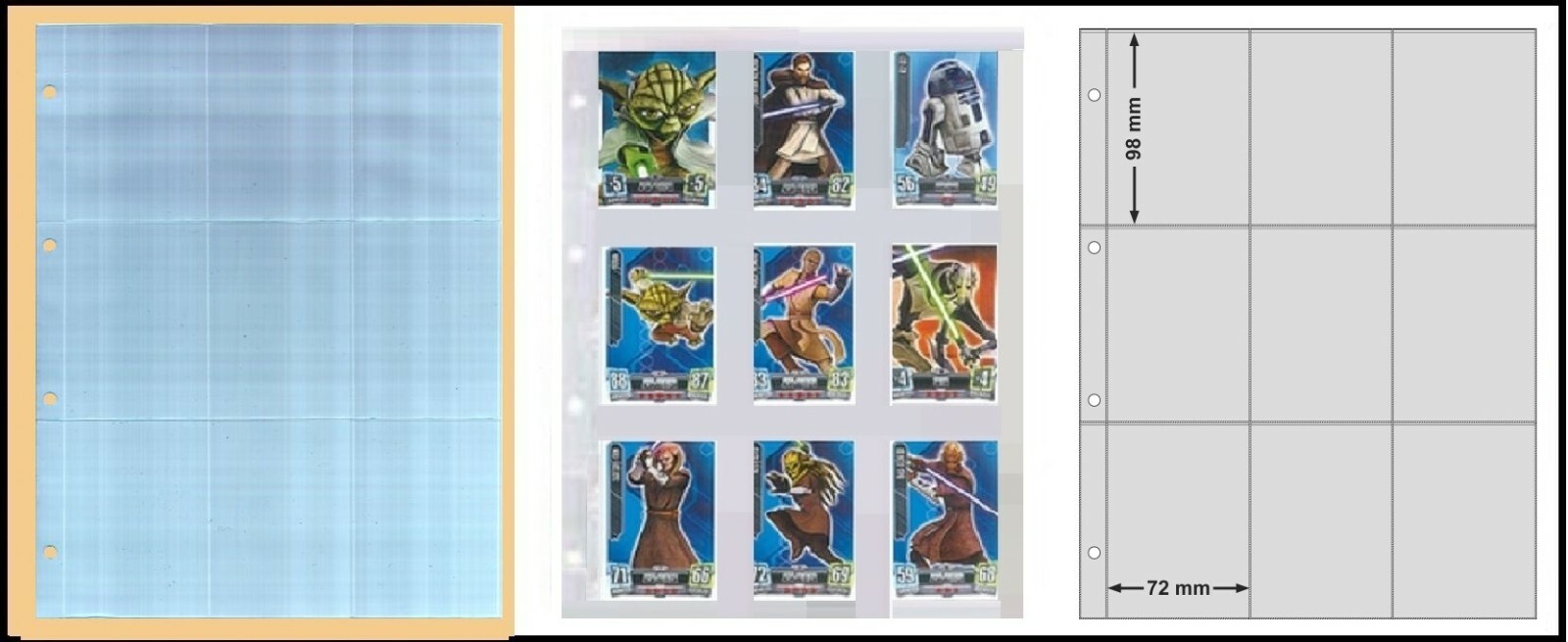 25-KOBRA-G59E-Additional Sheets-A4-9-Pockets-72x100mm-For-Trading Cards-Pokemon