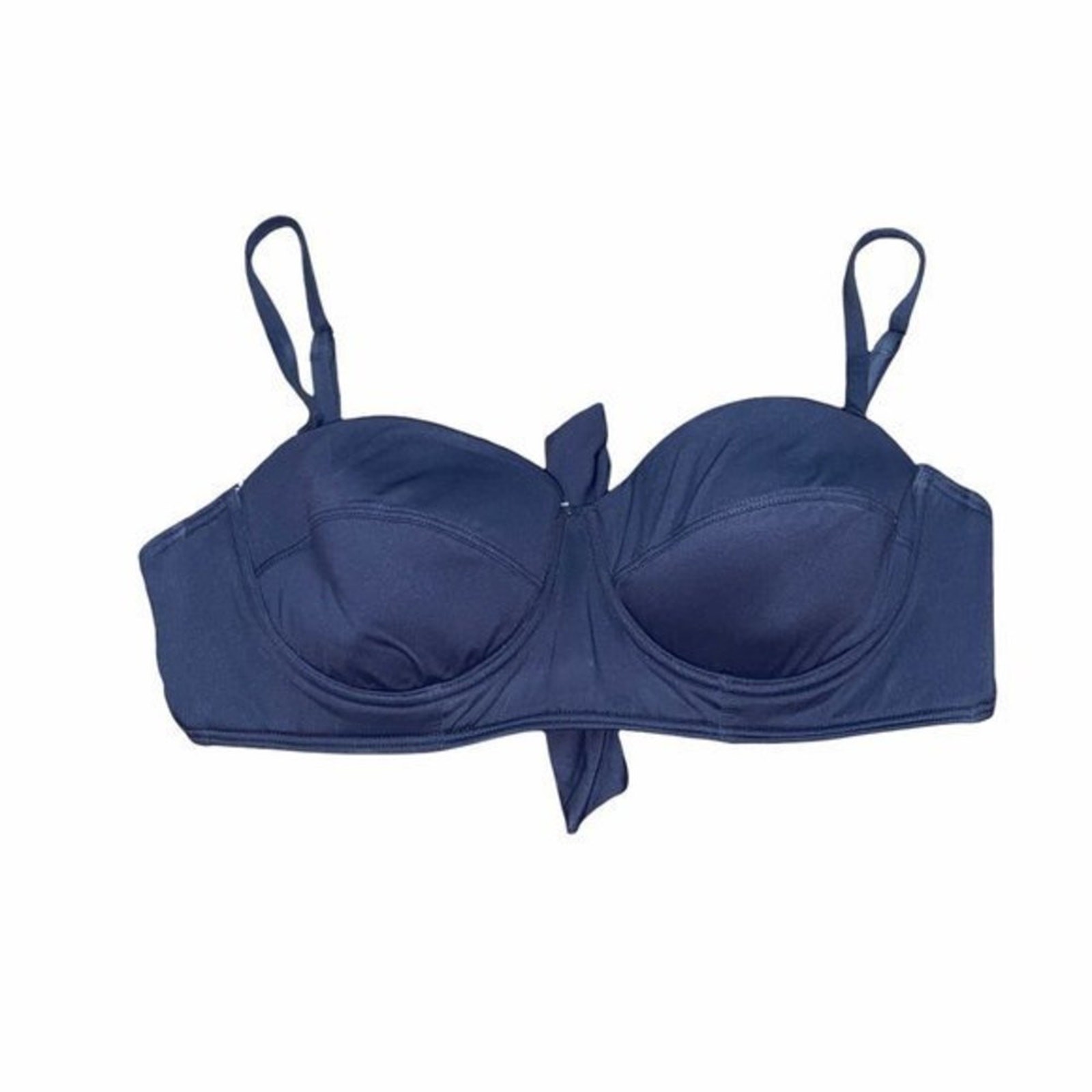 Echo Solid Black Tie Back Bikini Swim Top Women's Size Large