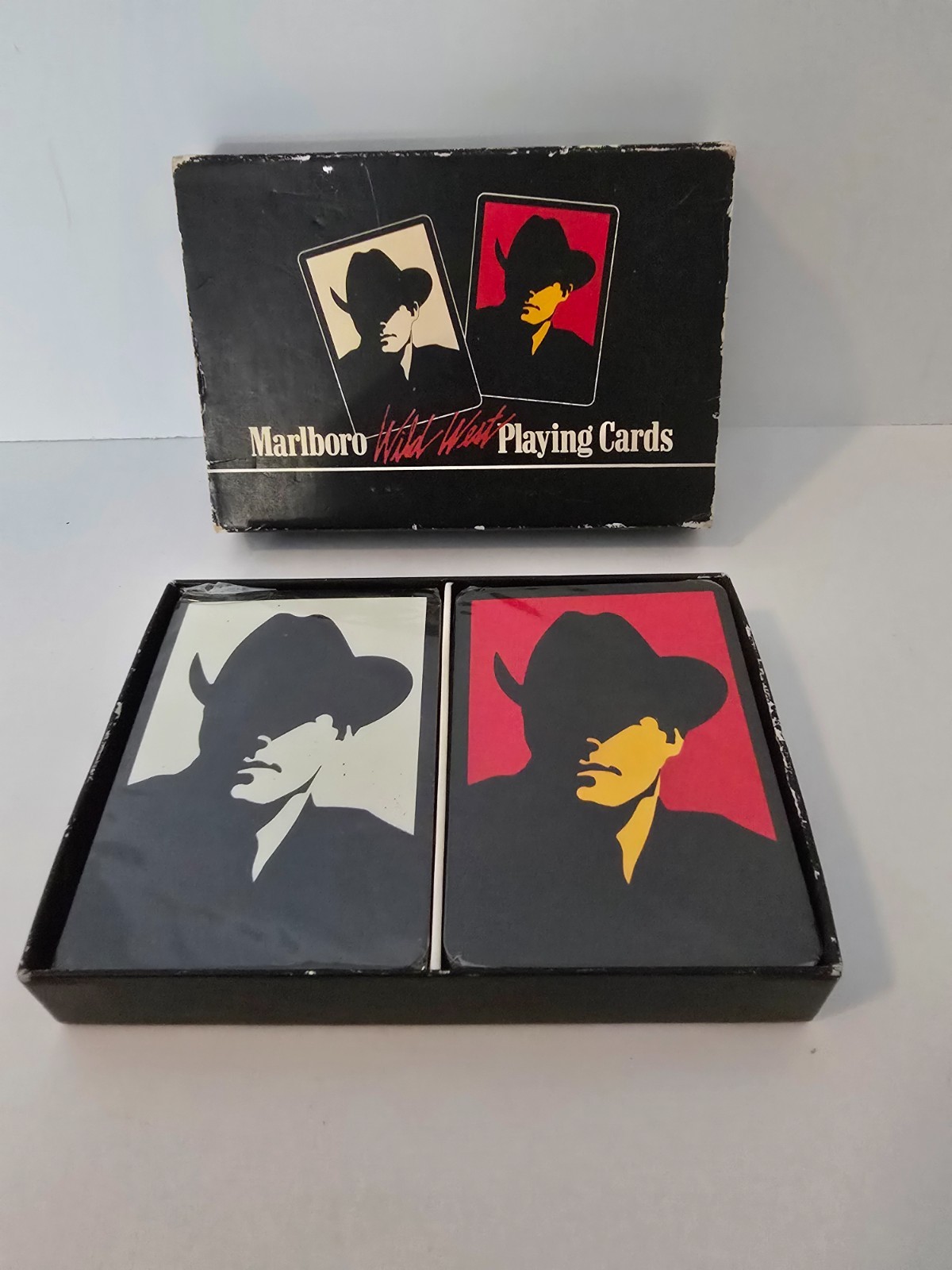 Vintage 1991 Marlboro Playing Cards in Wild West Box Sealed Decks