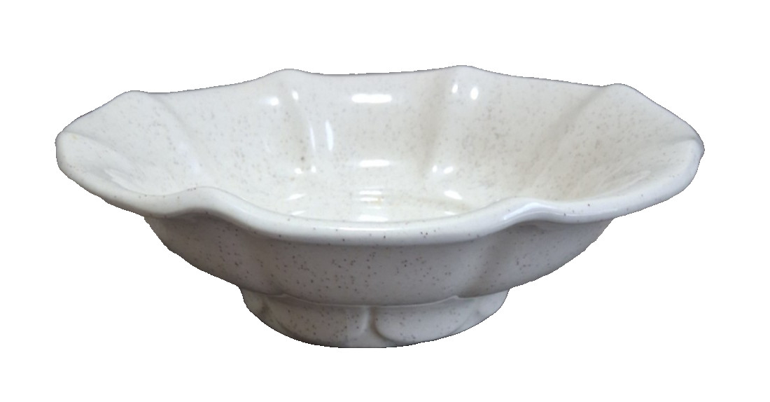 Vintage McCoy Pottery Cream Speckled Bowl - USA Country Farmhouse Decor - 7.5"
