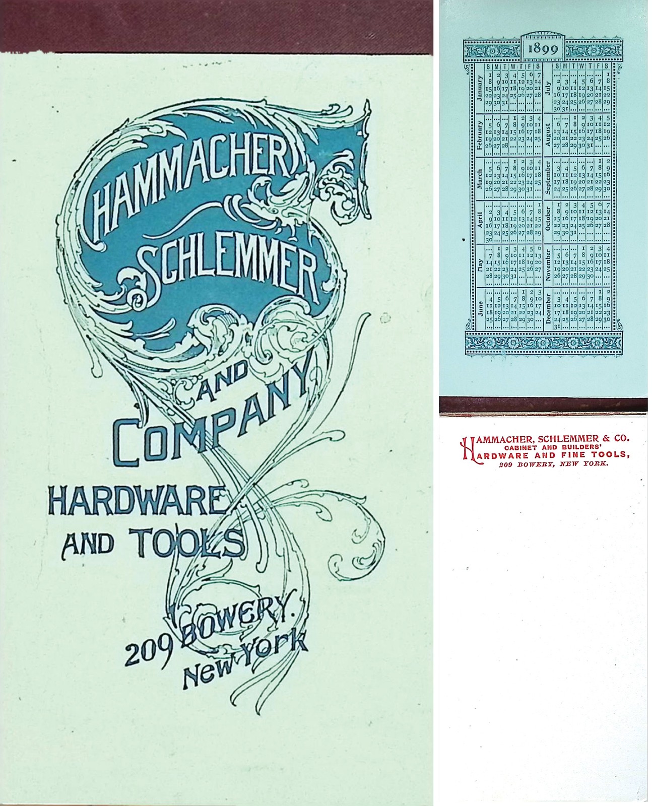 Orig. Hammacher Schlemmer Promotional Notepad - 1899 Calendar - mjdtoolparts