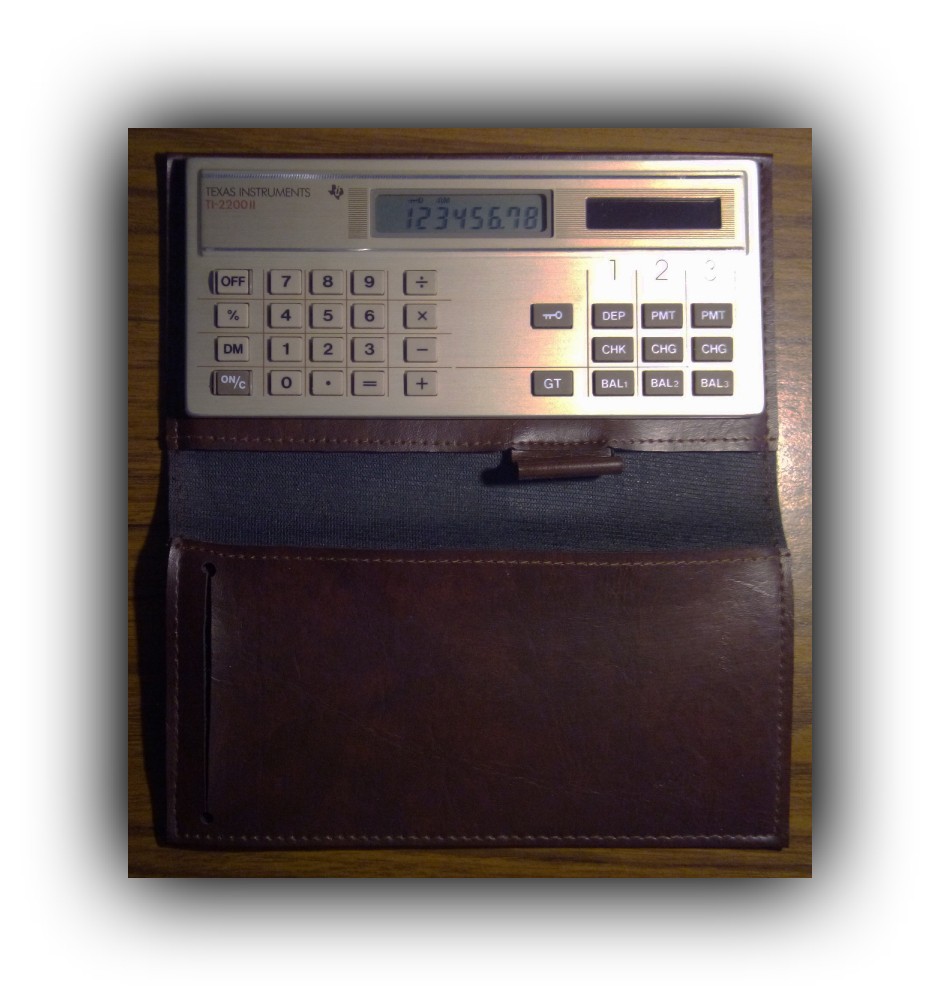 Vintage Texas Instruments TI-2200II Solar Bank Checkbook Calculator *MINT*