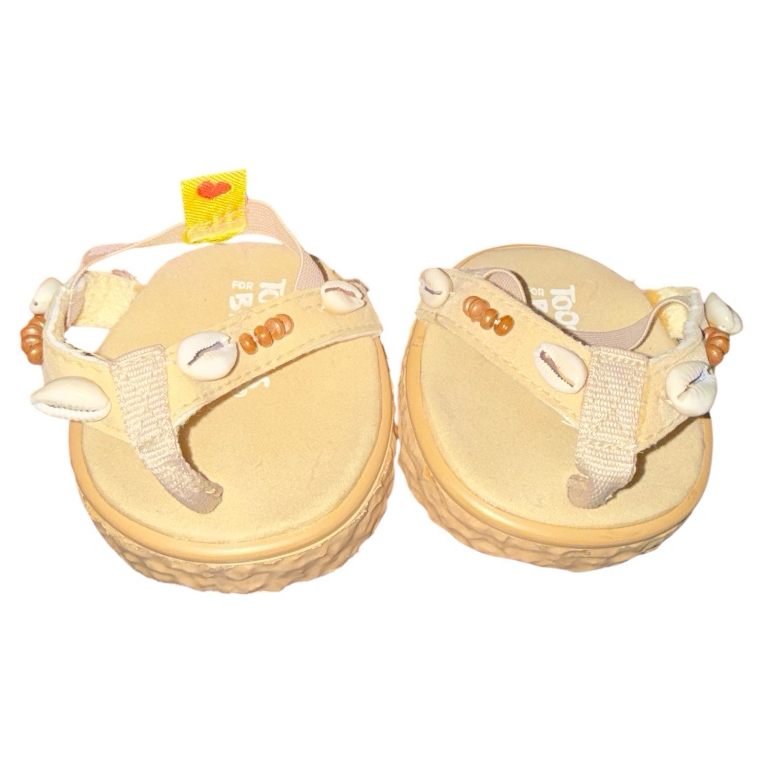 Build A Bear Tooshoes Brown Sandals Shell Bead Flip Flops BABW Summer