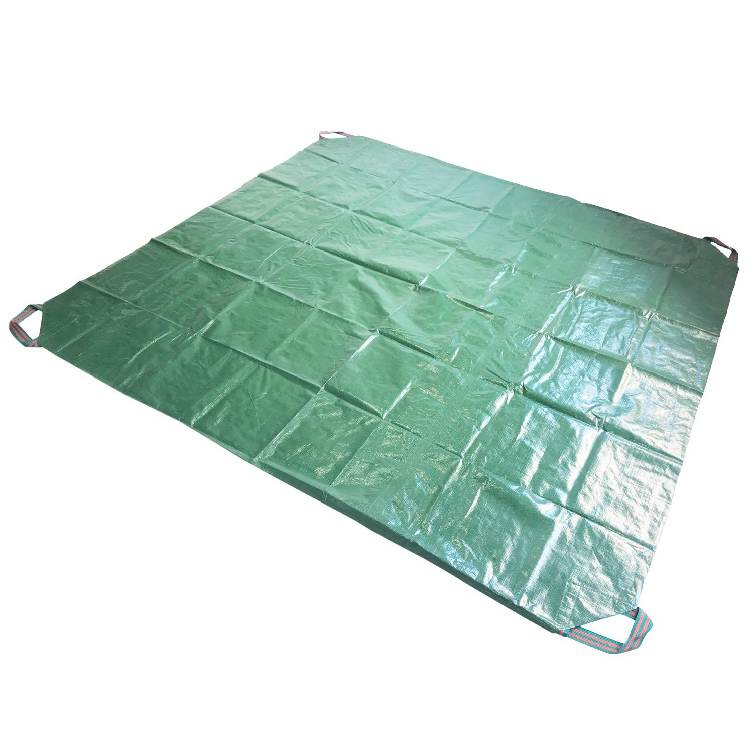 7x7 Ft Yard Garden Leaf Tarp W/ 4 Handles Waterproof for 7ft*7ft, Green 