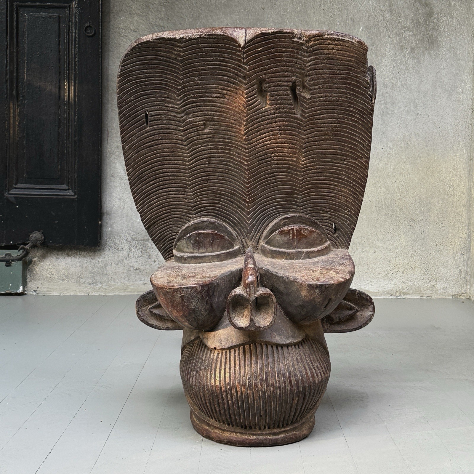 Antique Hand Carved Cameroonian African Batcham Headdress/Chair