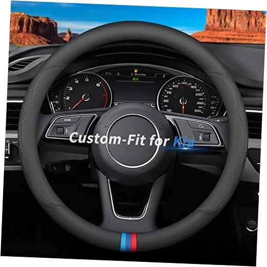 Custom-Fit for Kia Steering Wheel Cover, Premium Leather Car Steering Wheel 