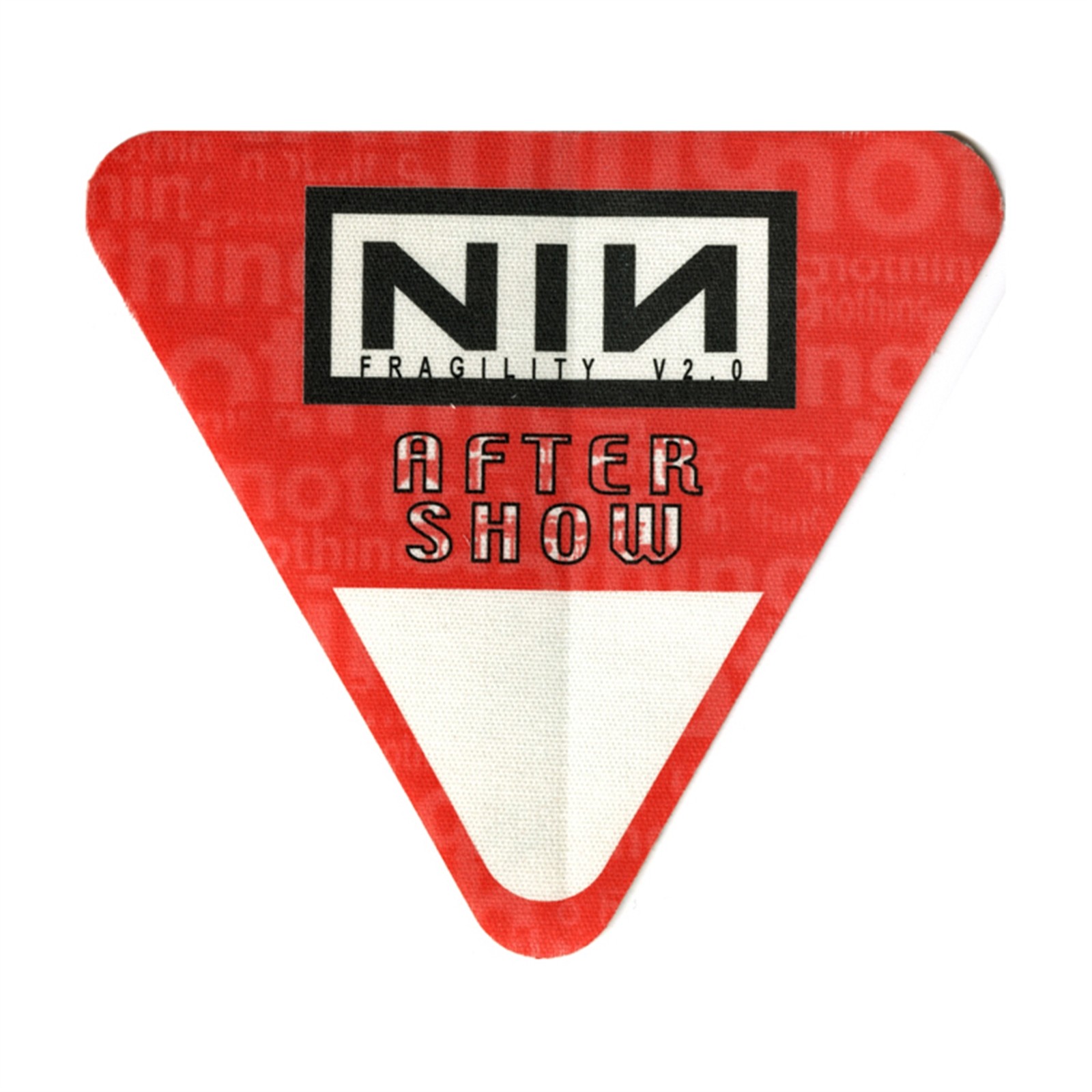Nine Inch Nails 1999 Fragility Concert Tour Aftershow Backstage Pass