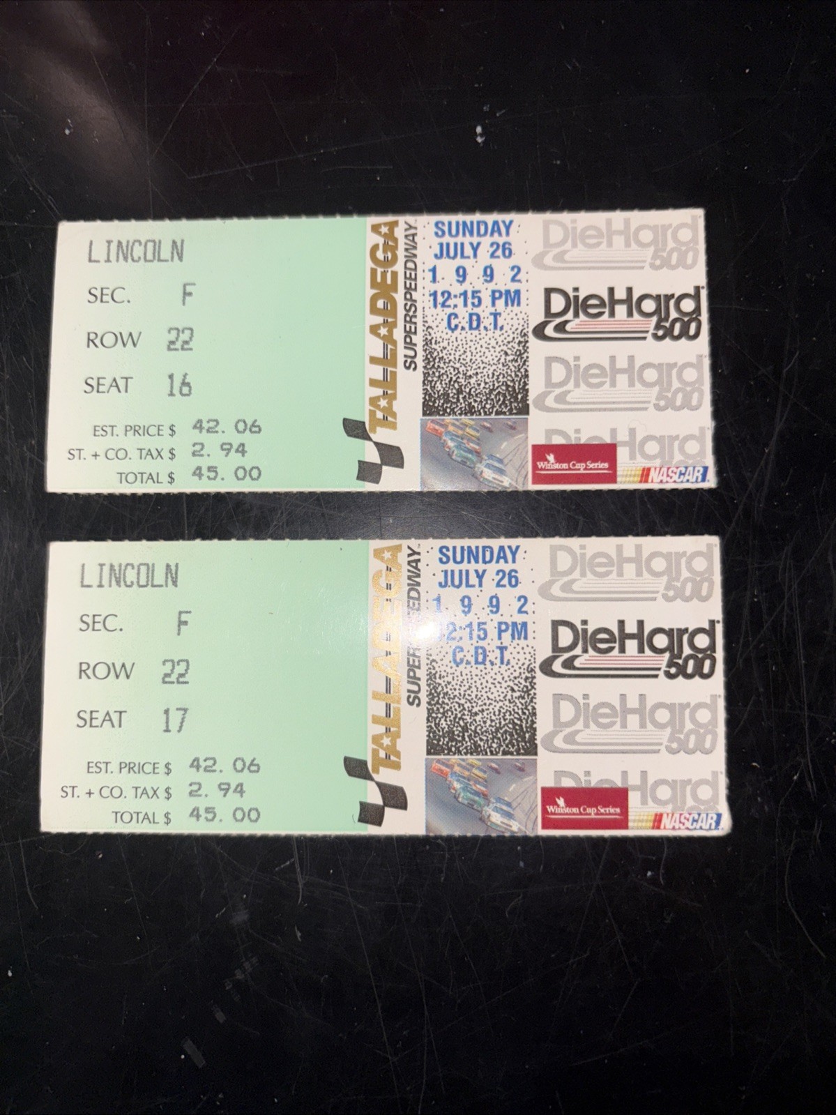 Talledega Diehard 500 1992 Tickets