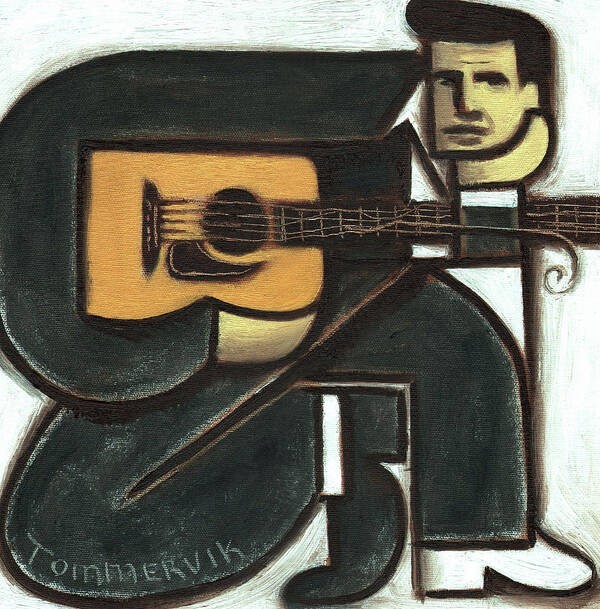 Abstract Johnny Cash Fine Art Print by Tommervik 12" x 12" Archival Matte Paper