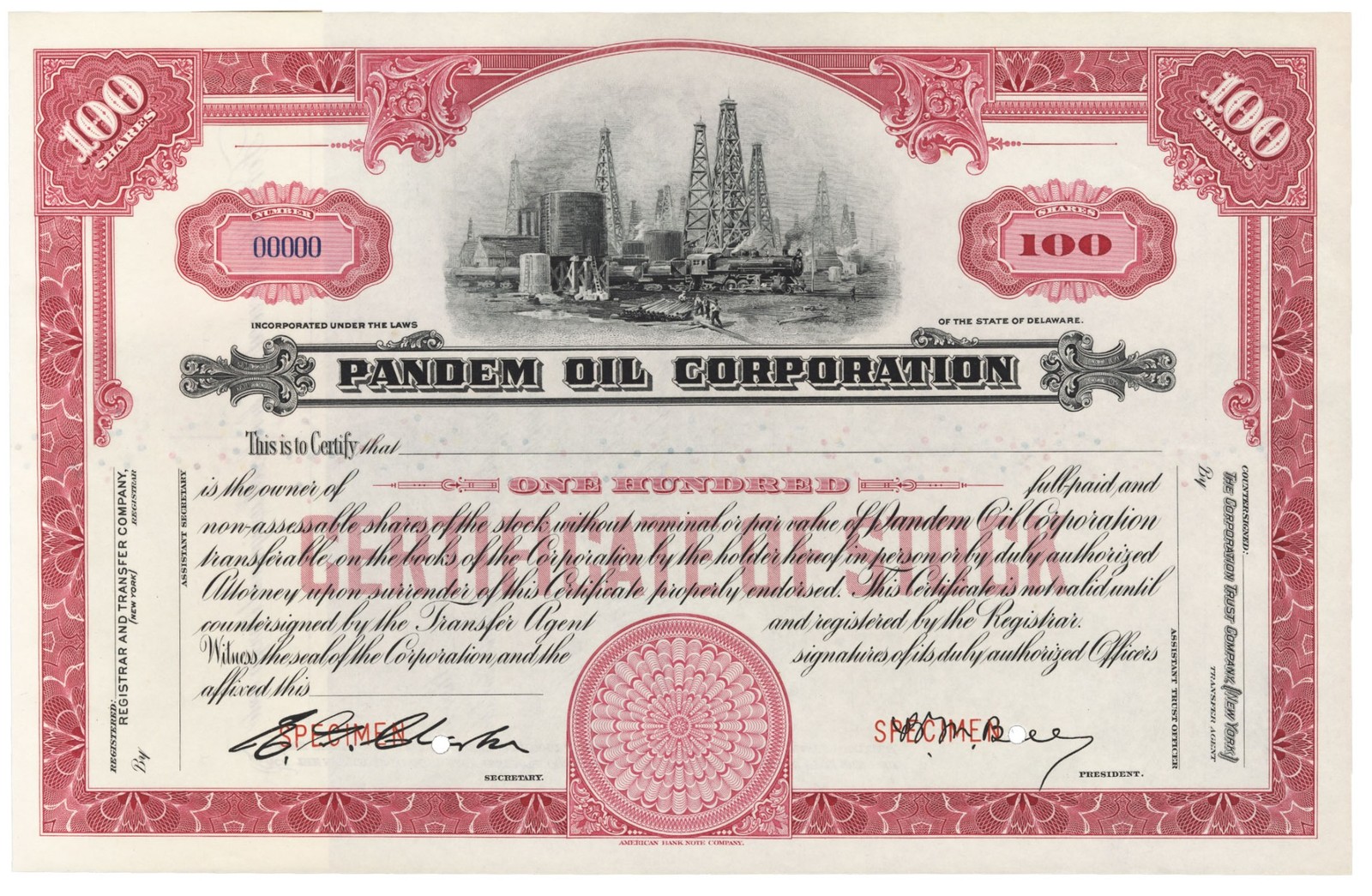 Pandem Oil Corporation. Stock Certificate.