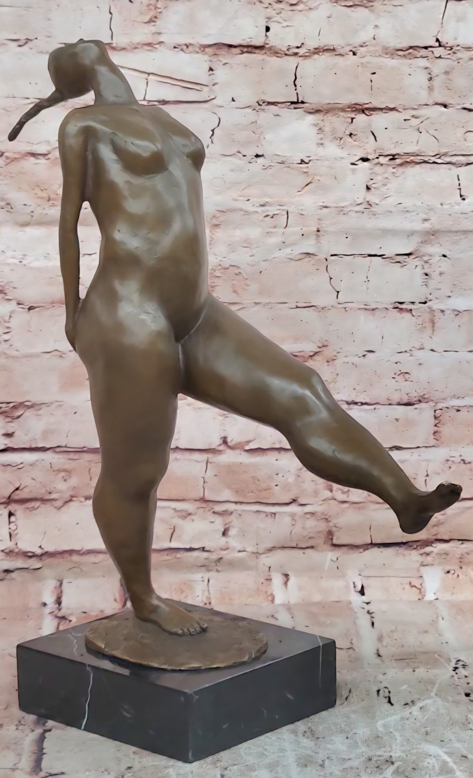 Original Aldo Vitaleh Nude Female Bronze Sculpture Abstract Modern Figurine