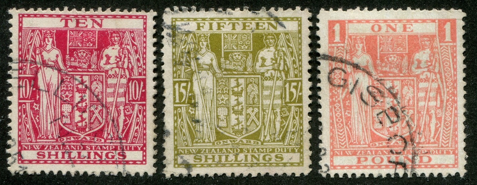 New Zealand AR84, AR85, AR86 Used Postal-Fiscal Stamps