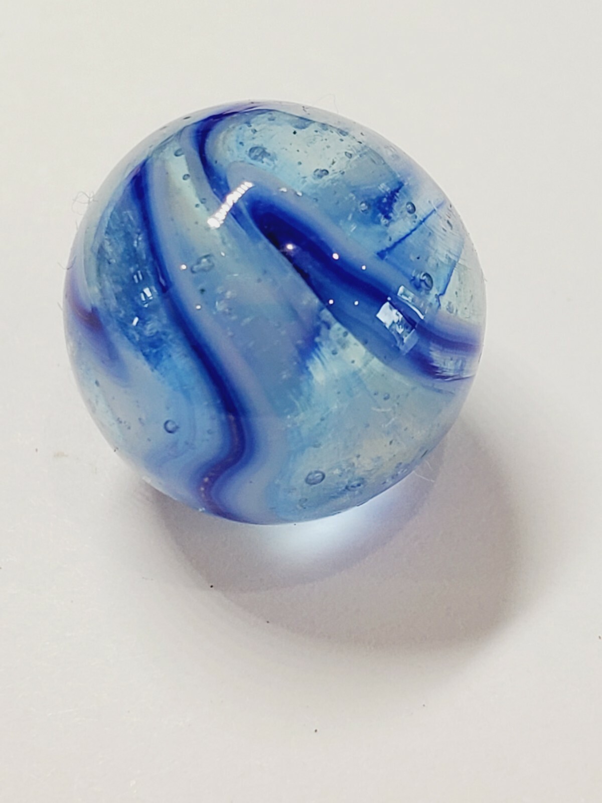 Ribbon Blue Glass vintage  Swirl Marble 