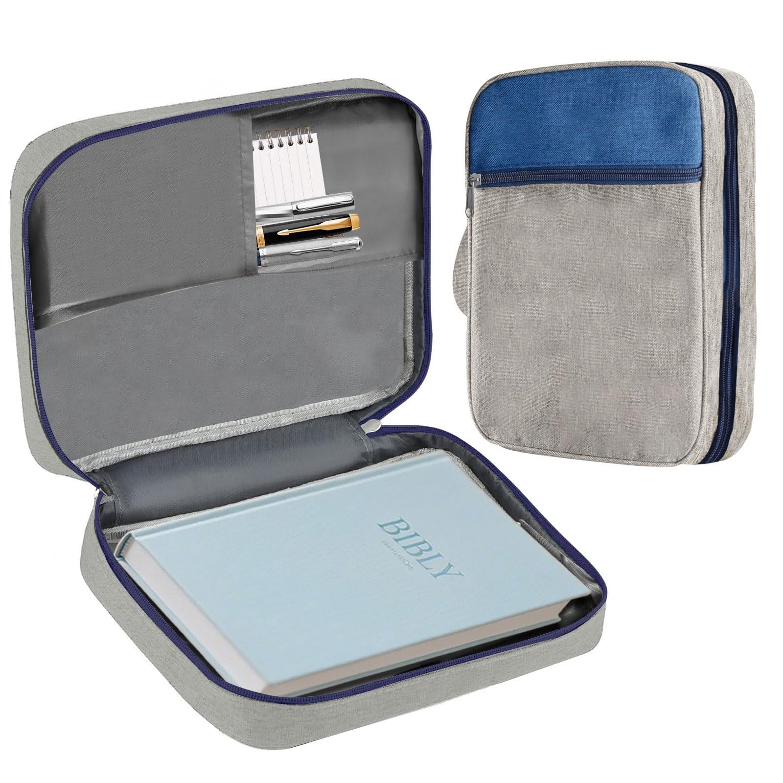 toresper Bible Cover Bag for Men Women, Holder Carrying Onesize, Gray 
