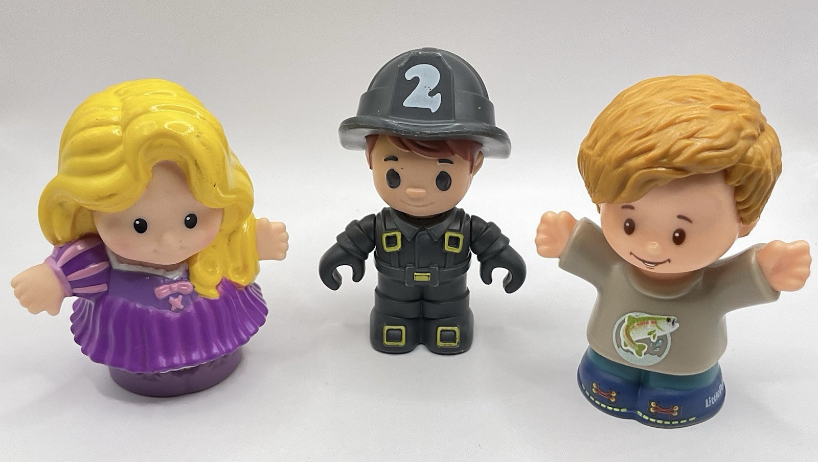 Mattel Fisher-Price Little People Figures Lot of 3 Fisherman Princess Fireman