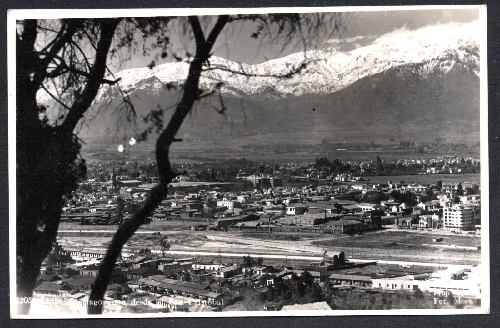 CHILE,  POSTAL,  SANTIAGO, DESDE EL CERRO SAN CRISTOBAL, FOTO MORA  (POST/01-28)