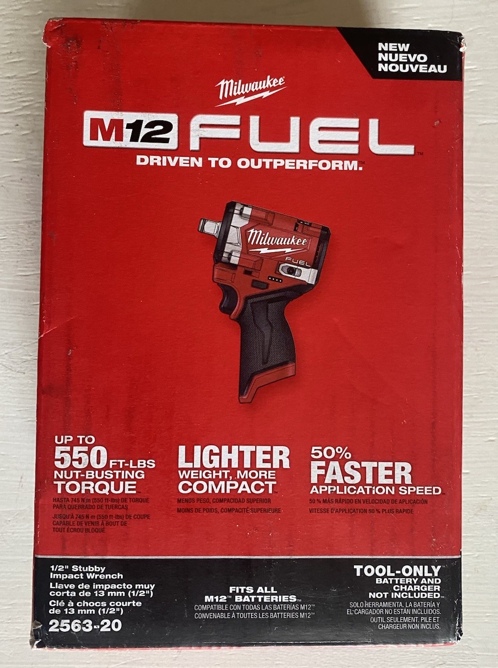 MILWAUKEE M12 FUEL 1/2” STUBBY IMPACT WRENCH 2563-20