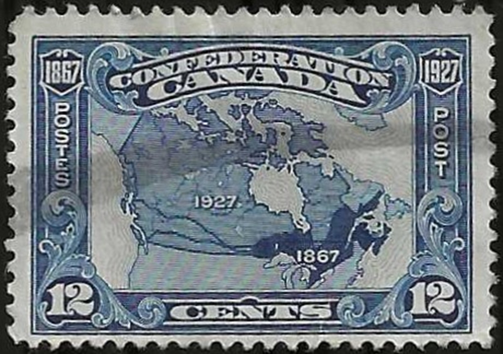 🍁Canada   #145   "MAP OF CANADA"   Fine Used  1927  Confederation Issue     (A)