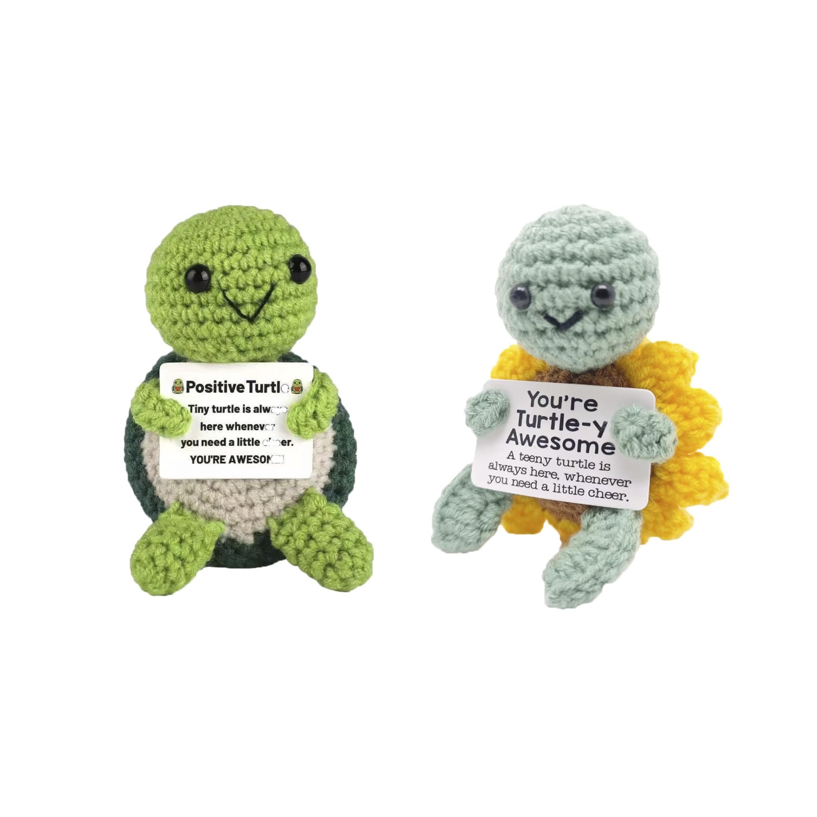 ColoBrethy Positive Crochet Turtle & Taco Gift Set – Small, Green,blue 