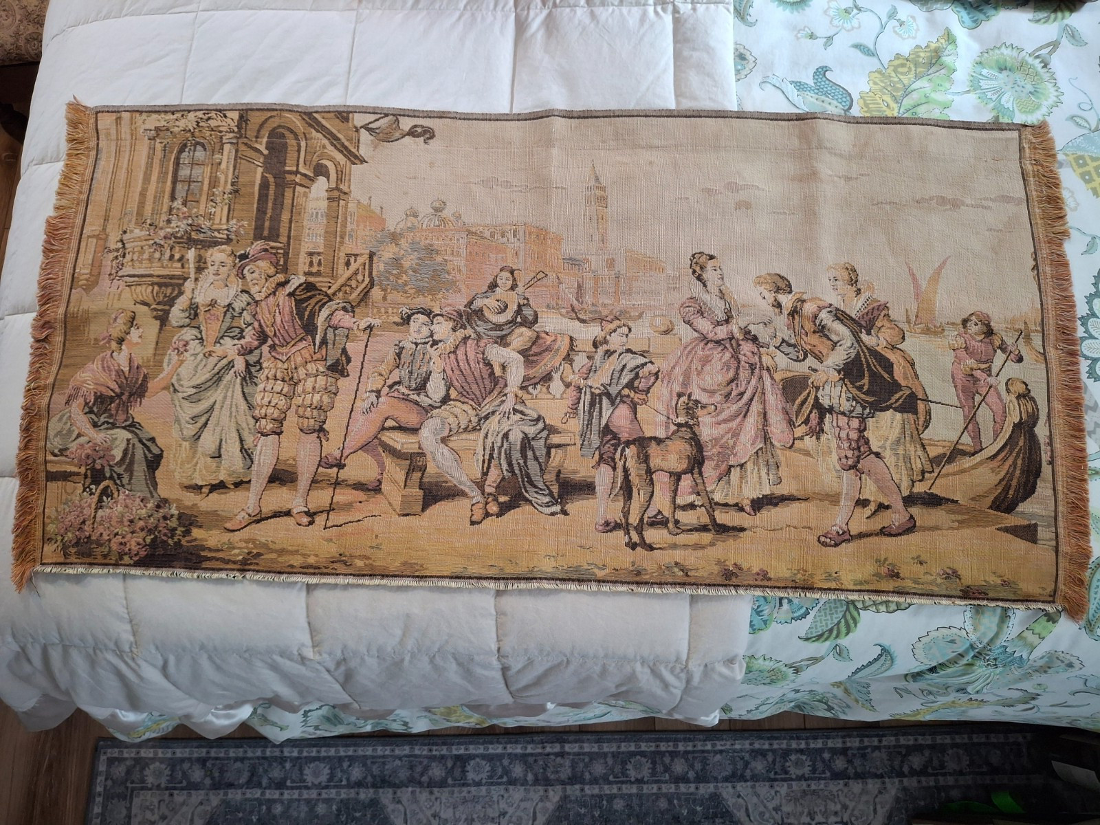 belgium tapestry wall hanging vintage