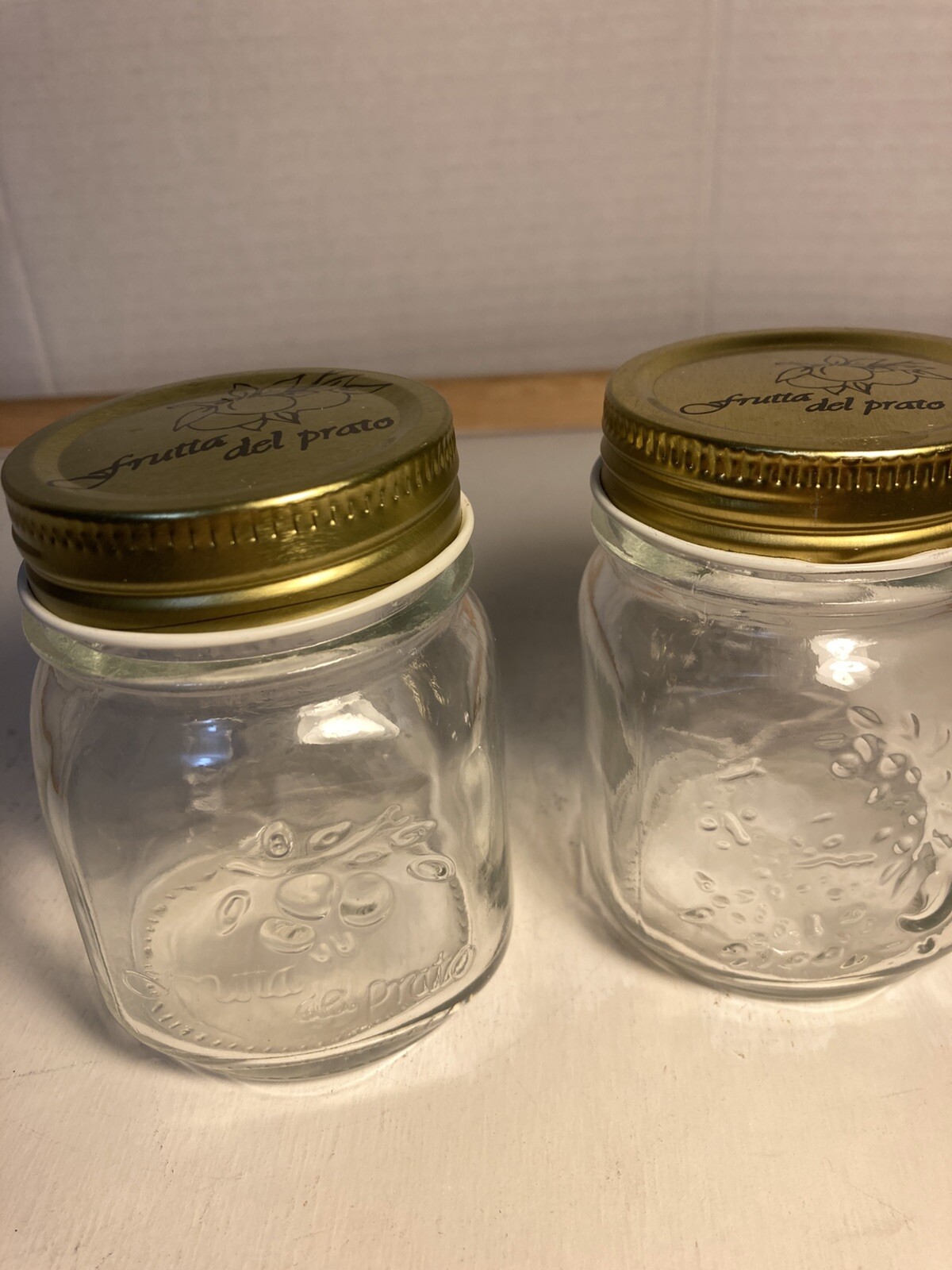 Set of 2 Frutta del Prato small Jelly Jars (app 1/2 pint?)
