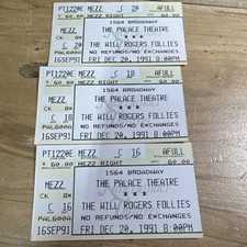 1991 Will Rogers Follies At The Palace Theater Tickets O928
