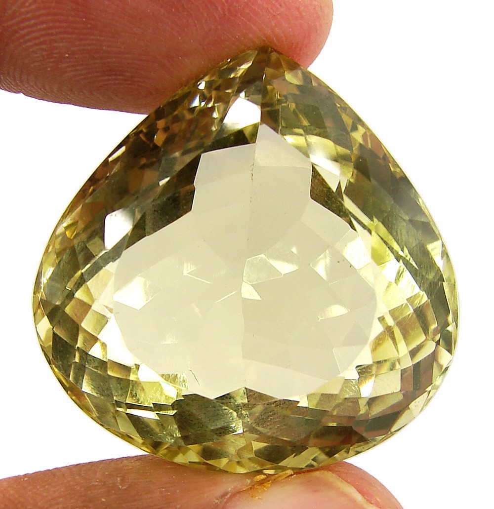 86.60 Ct Natural Lemon Quartz Loose Gemstone Pear Cut Wire Wrap Stone - 2814