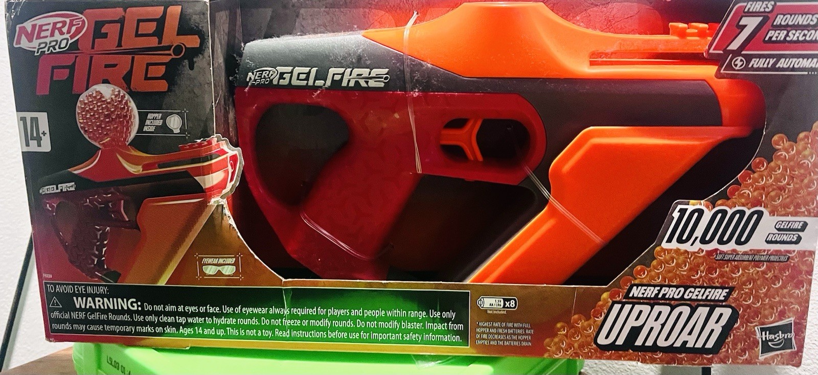 Nerf Pro Gelfire Uproar Full Auto Blaster, 150 FPS, 10,000 Gelfire Rounds, 400 R