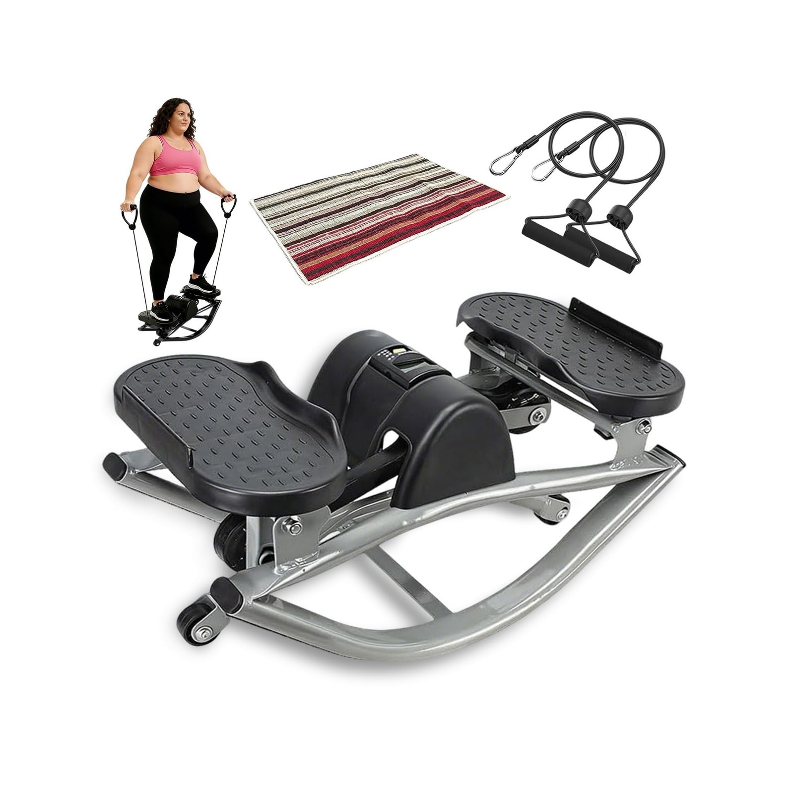 Rock Stepper, Side to Side Exercise Machine, U-Shaped Rock Stepper Machine, S...