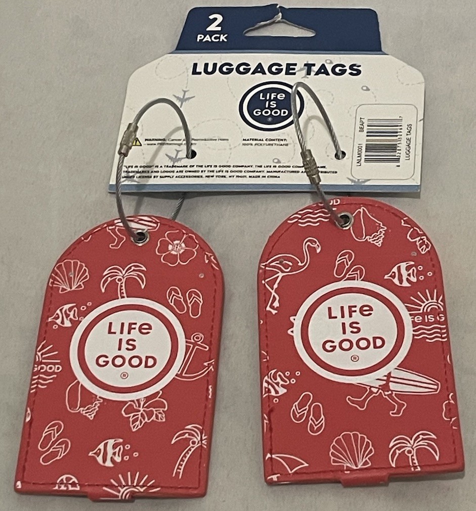 Life is Good  Beach Party Luggage Tags ID CARD  Multi Color New
