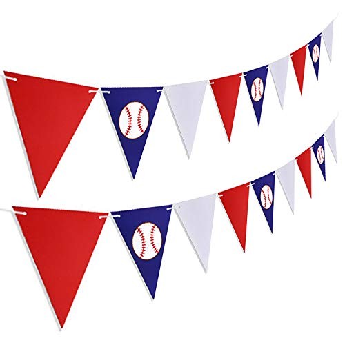2PCS Baseball Party Paper Banner - Sports/Baseball Themed First Birthday Baby 
