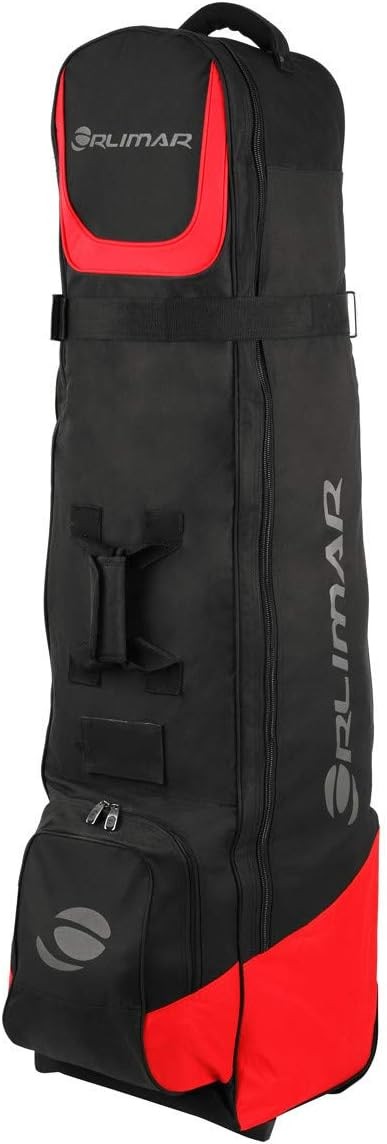 Orlimar 6.0 Deluxe Golf Travel Bag w/ Wheels Black Red Golf Club Travel Cover