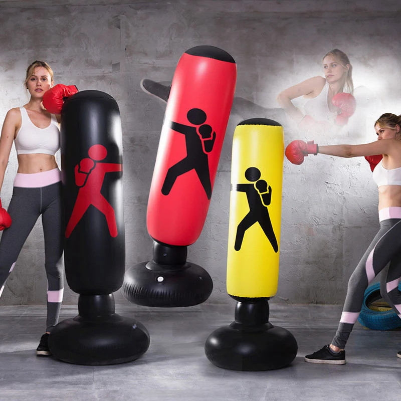 Inflatable Punching Bag for Kids and Adults 63" High Boxing Blow Up Bop Bag