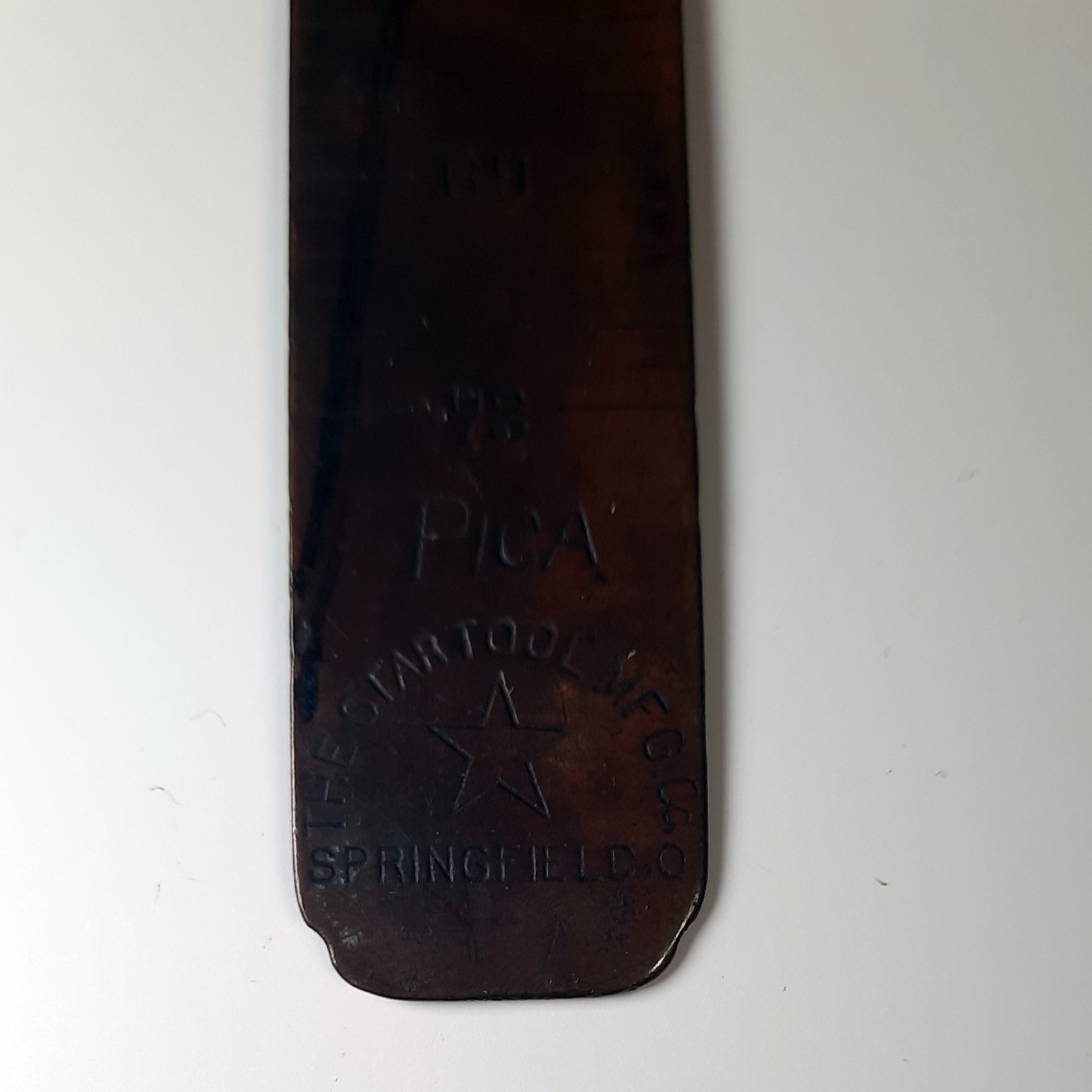 Antique Printer's Pica Agate Ruler Standard Mfg Springfield Ohio Letterpress