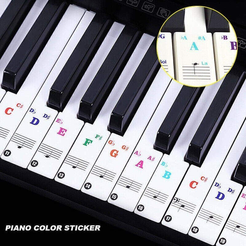 49/37/61/88Key Colorful Music Keyboard Piano Protective Stickers Laminated Decal
