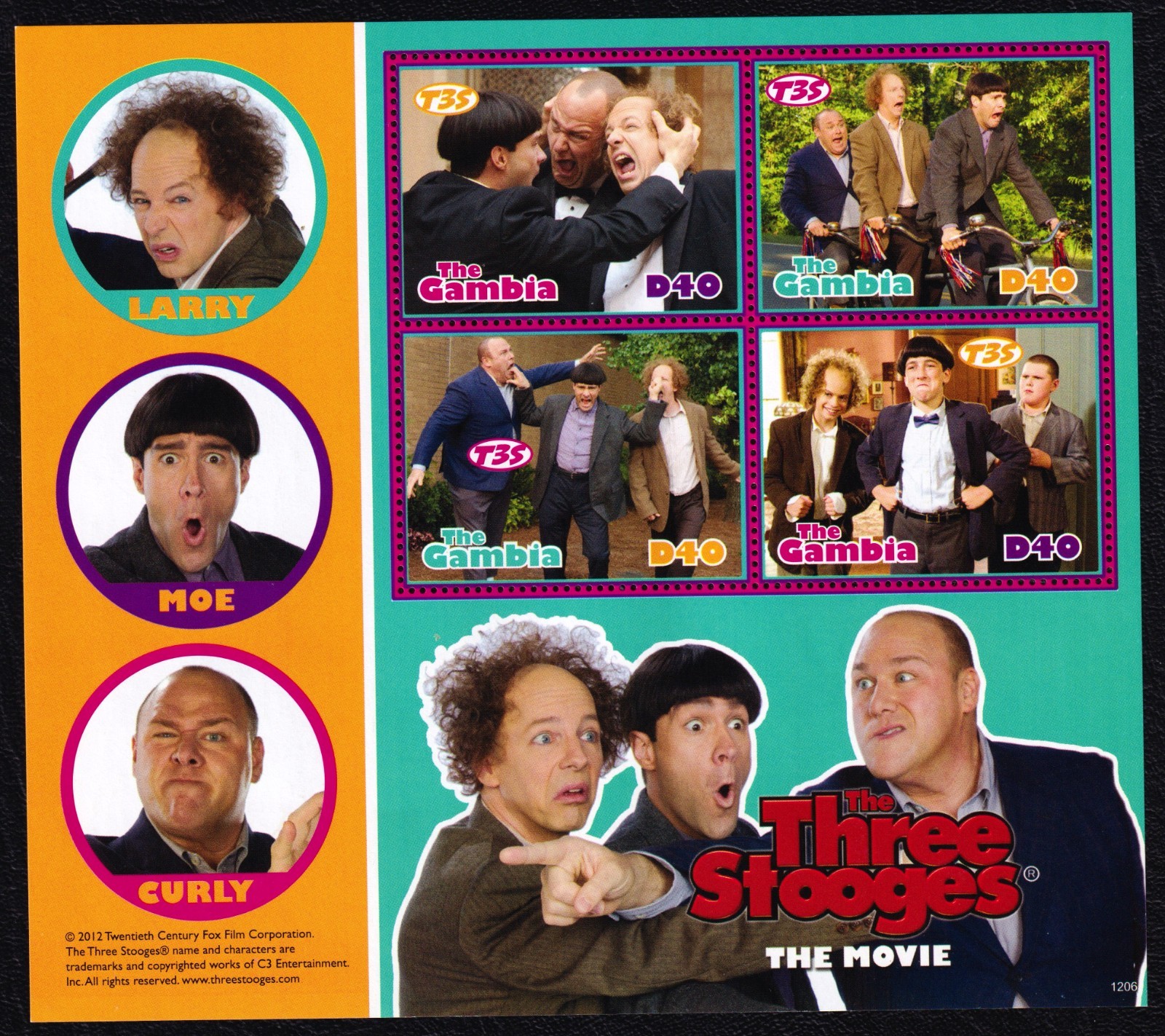 Gambia 2012 Three Stoges Movie Mint MNH Miniature Sheet SC 3442