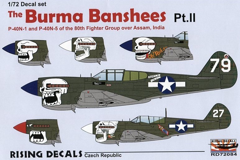 1/72 Rising Decal 80th FG P-40N Indo-Burma Front Pt. 2