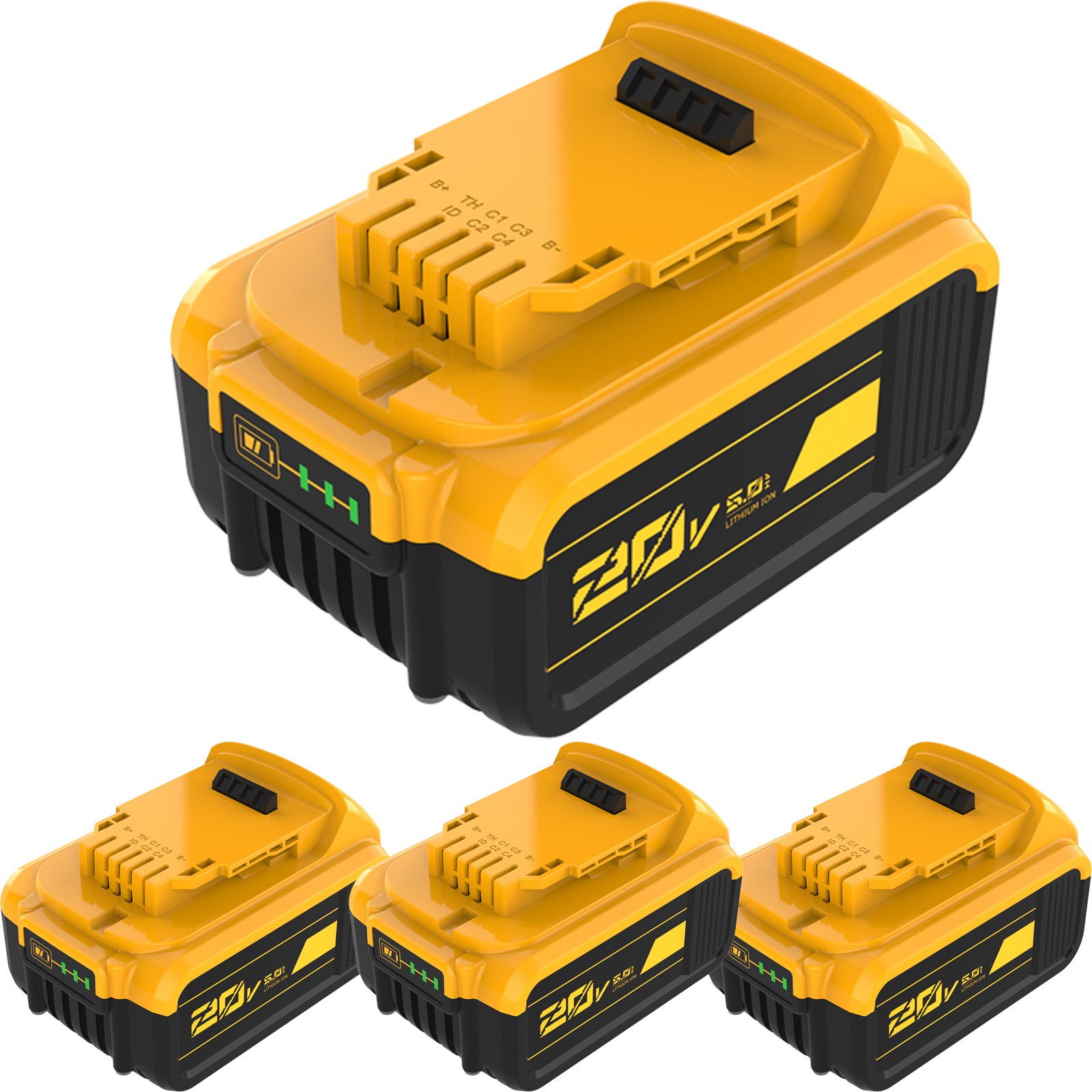 1/4Pack 5.0AH Lithium Ion Battery For DeWalt 20V 20Volt Max DCB205 DCB200 DCB206