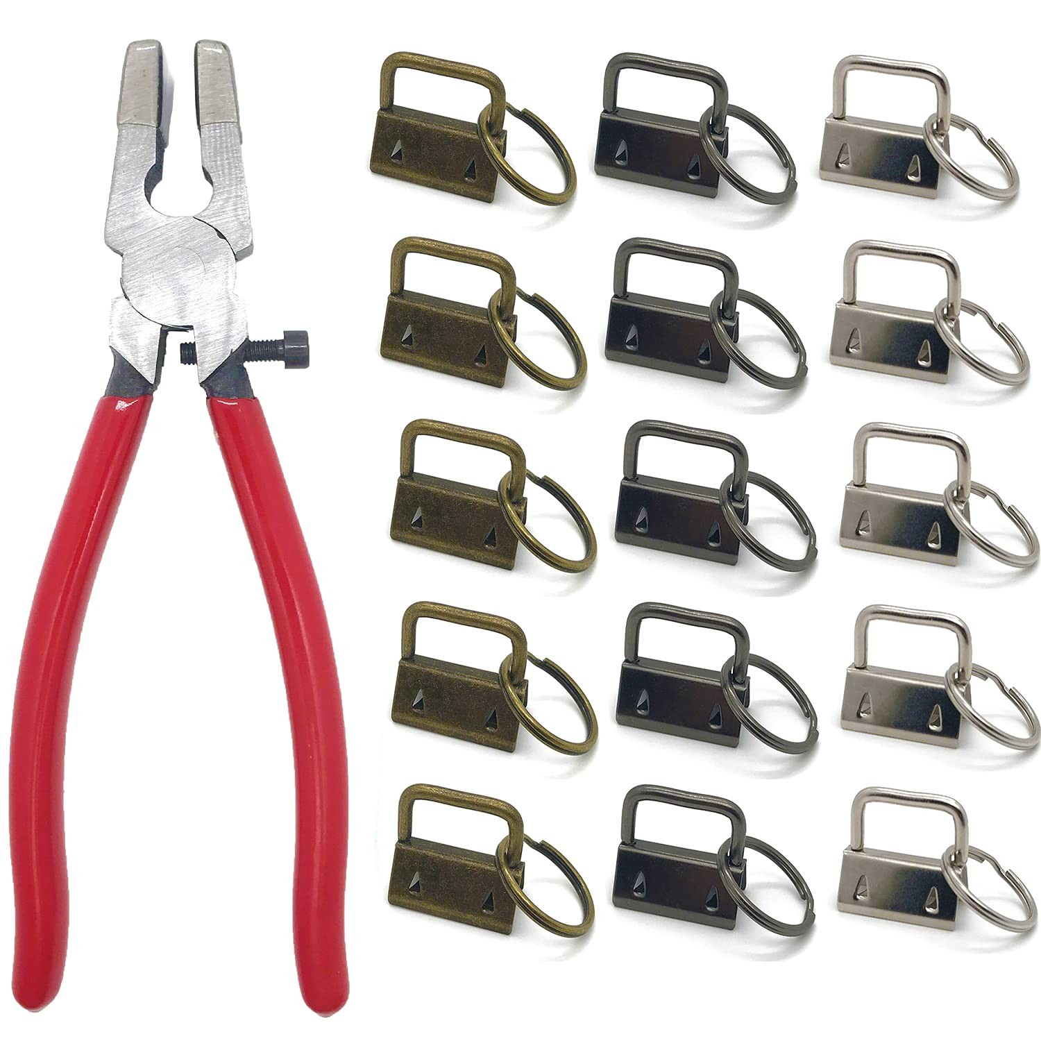 51 Sets of Key Fob Hardware Jaws Pliers with Tips - Perfect for Installation,...