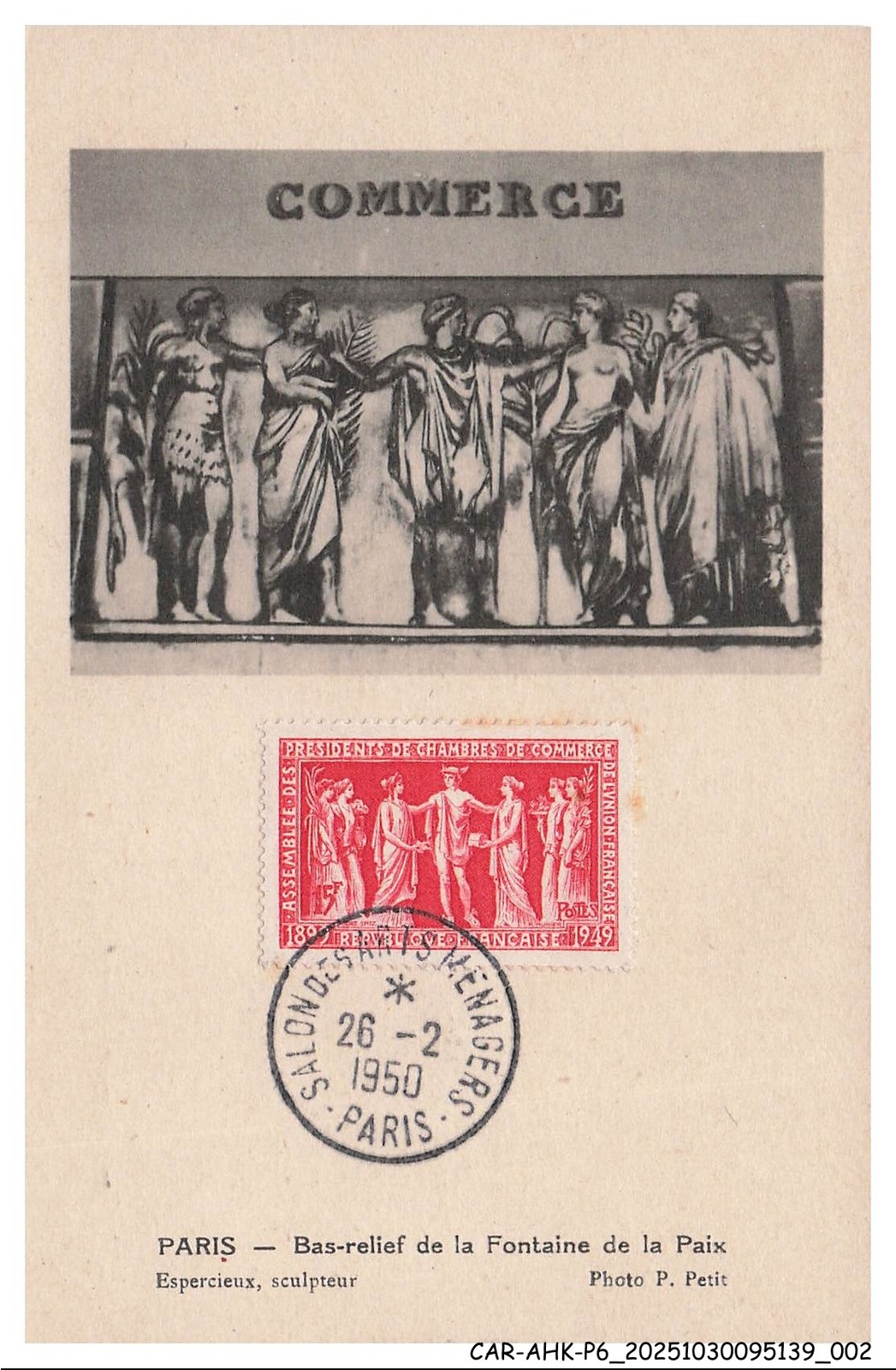 CAR-AHKP6-0348-CARTES-MAXIMUM - Commerce - Paris - Bas-Relief Of The Fair Of L