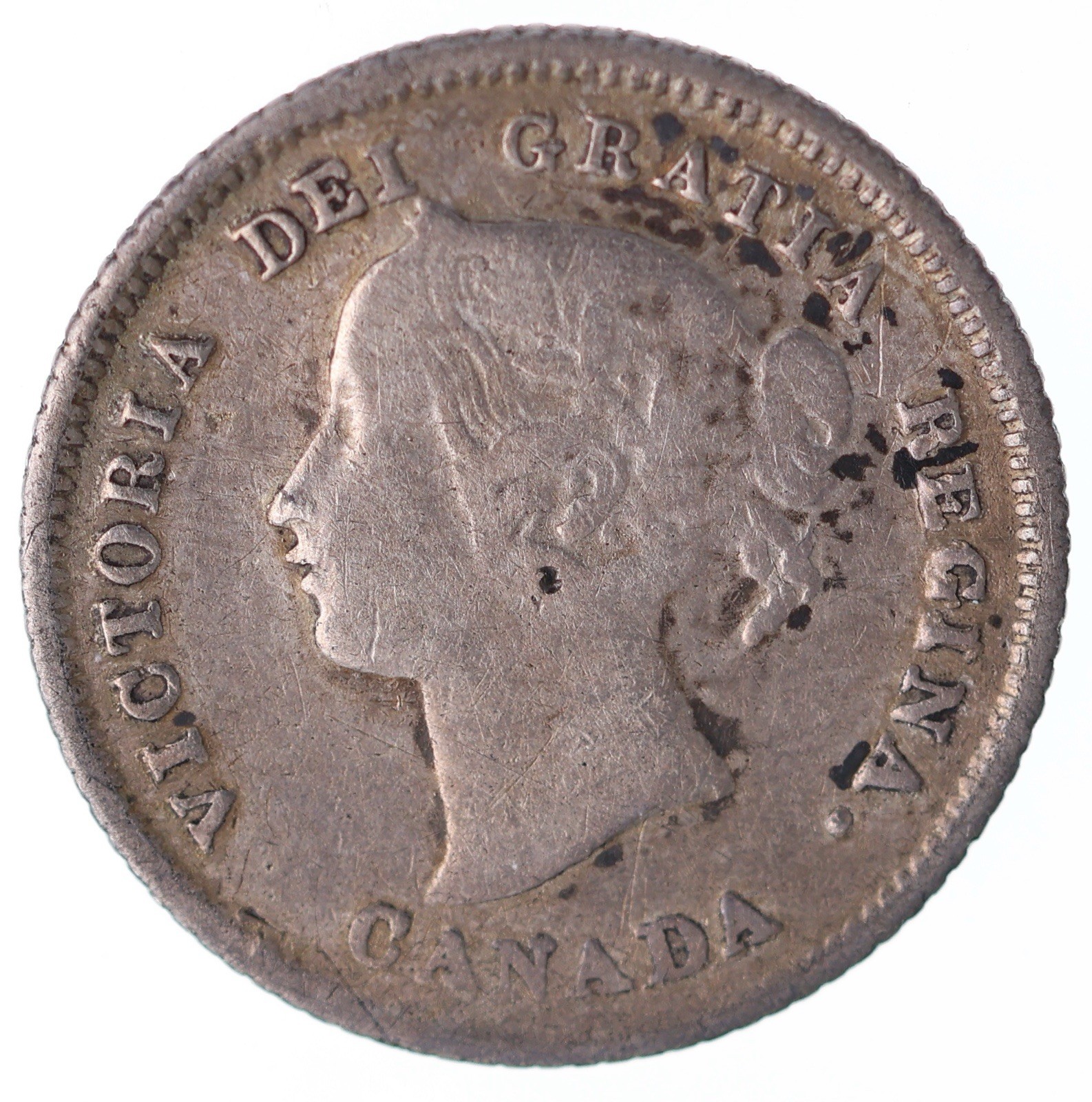 1875H Canada 5 Cents Small Date - F/VF - Lot#15642