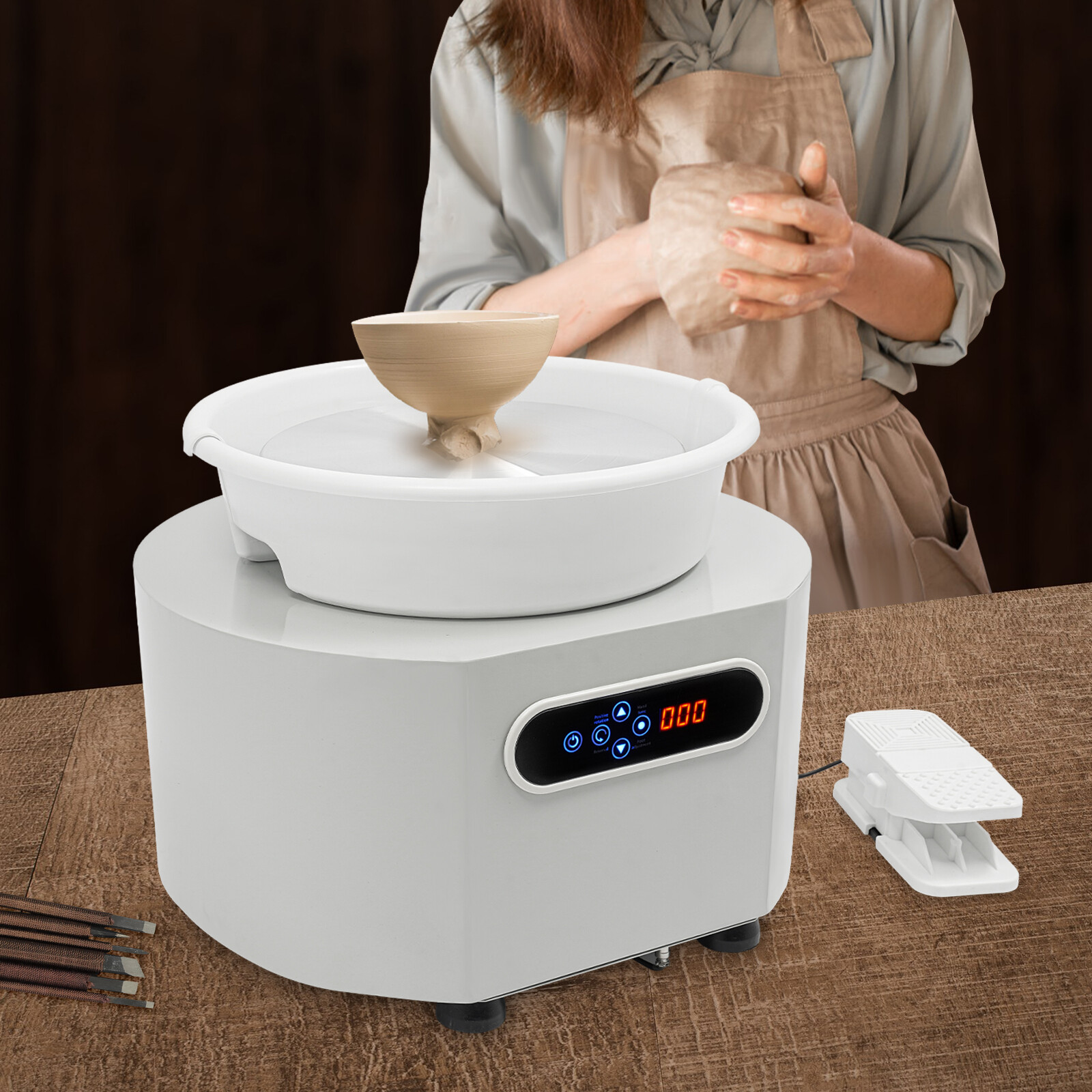 Electric Pottery Wheel Pottery Forming Machine 350W Pottery Wheel DIY Clay320rpm