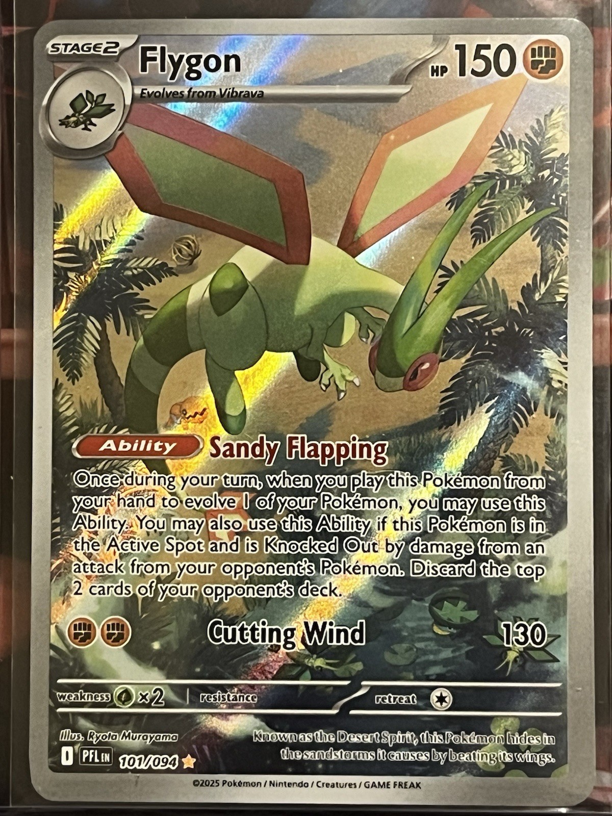 Pokémon TCG Flygon Illustration Rare 101/094 Full Art Holo Phantasmal Flames NM