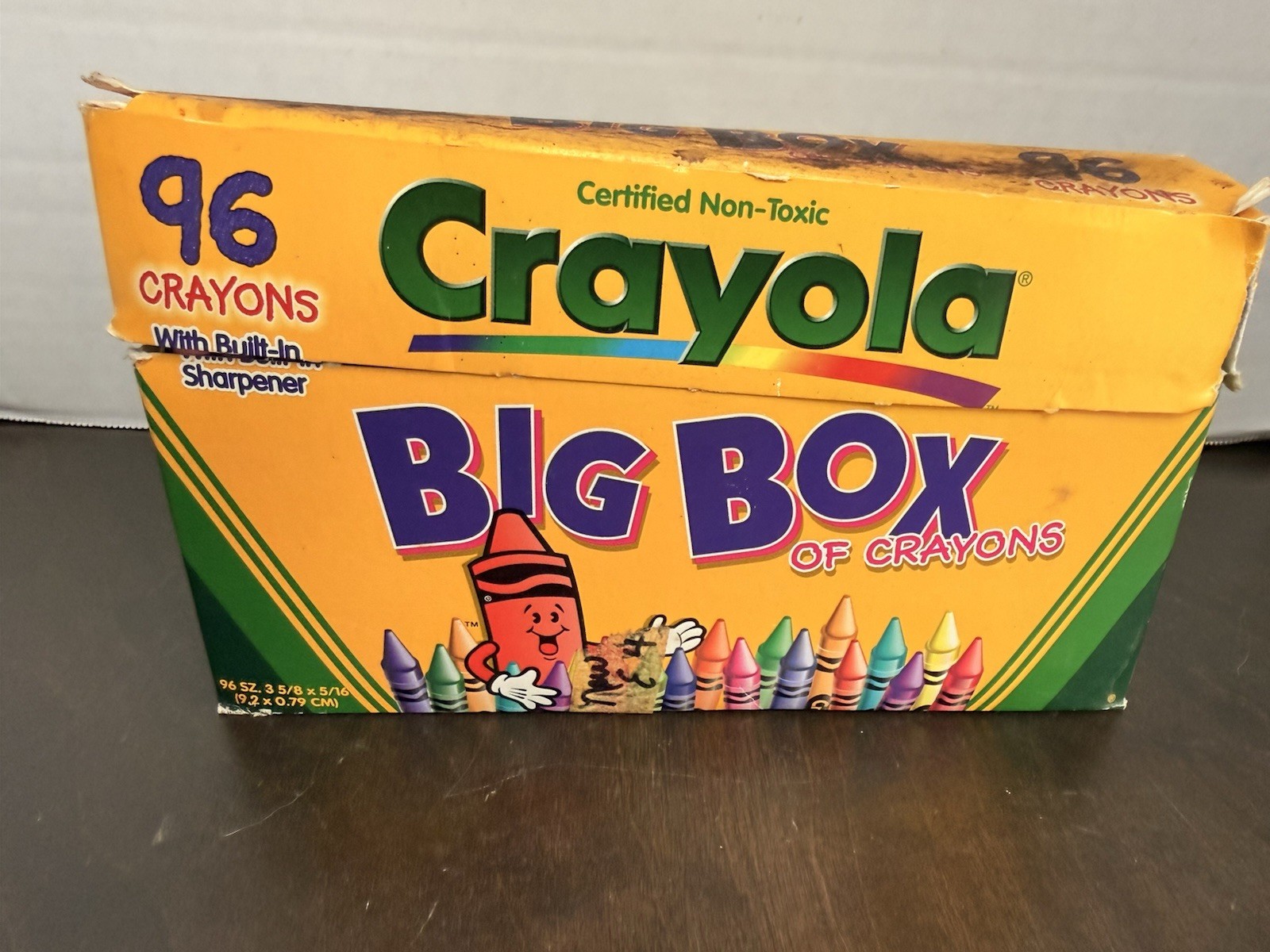 Vintage Crayola 96 Count 1997 Binney & Smith Big Box Crayons With Sharpener