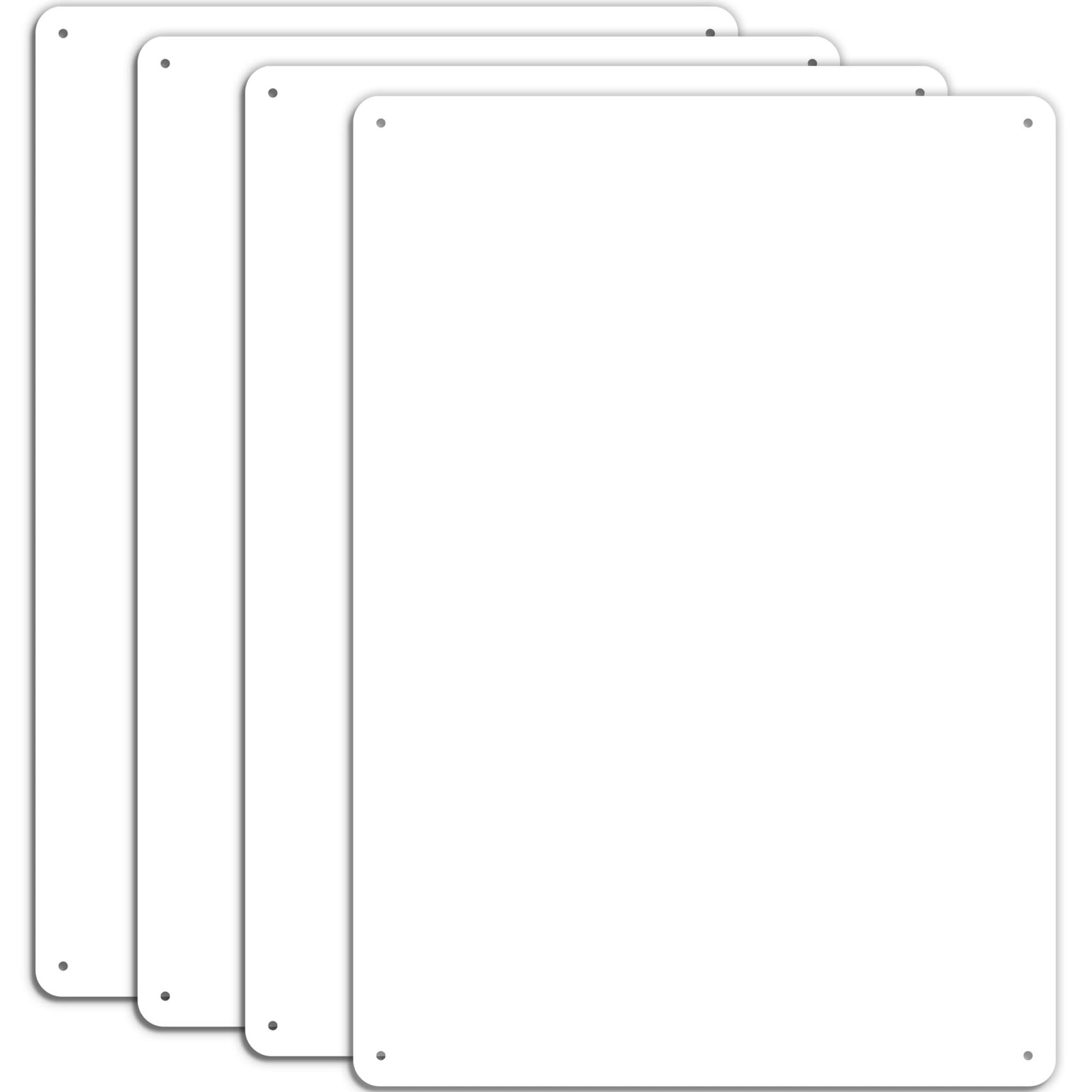 MUXYH 4 Pack White Sign Blanks, 14 x 10 Inches, Sturdy Rust Free Aluminum Met...