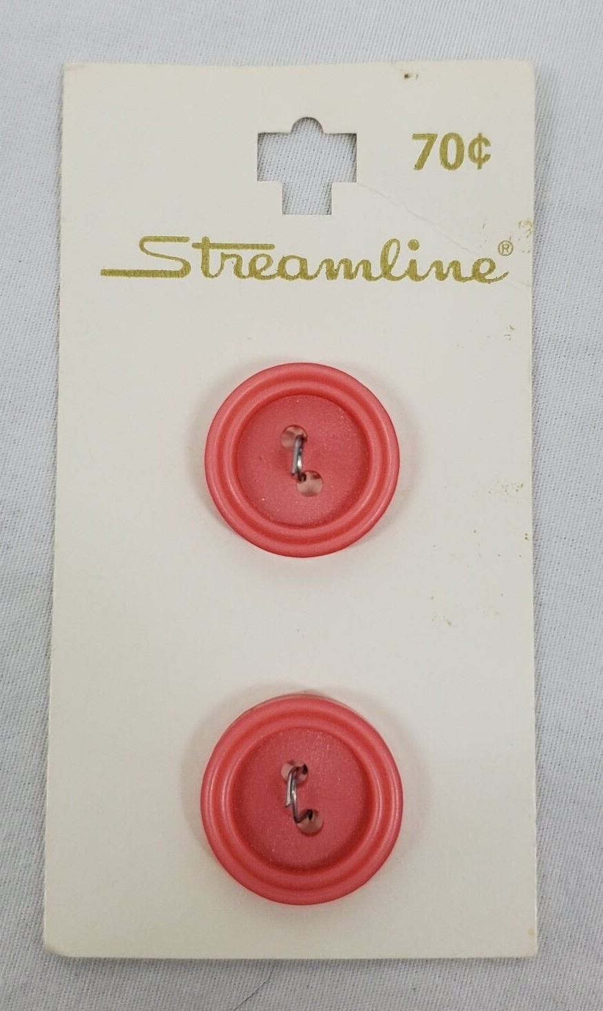 VINTAGE ~ Pink Round Buttons - 2 Ea. #C50704 20mm Sz. 32 - By Streamline - 05