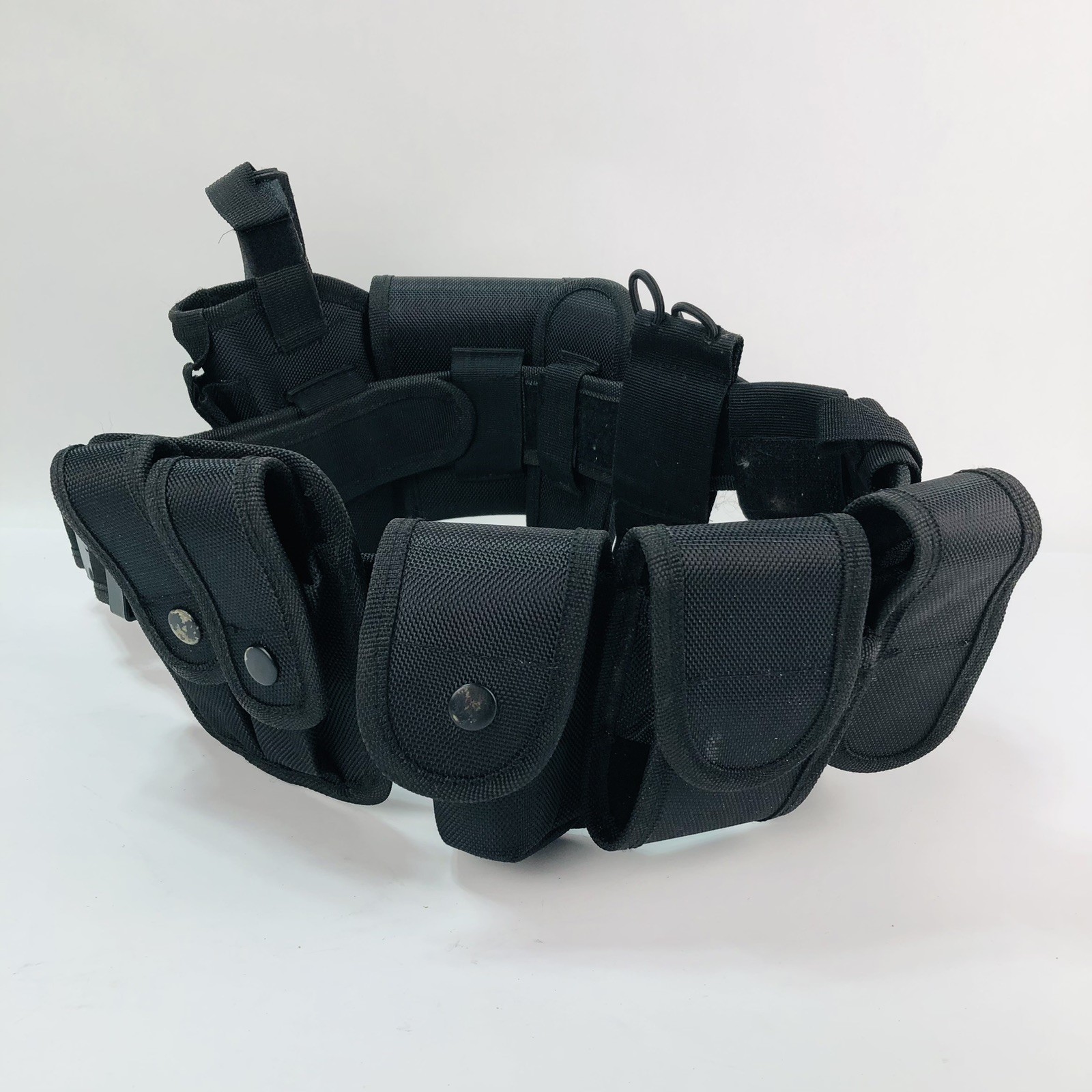 Black Tactical Nylon Police Security Guard Duty Belt Utility Pouch 10 Attachment