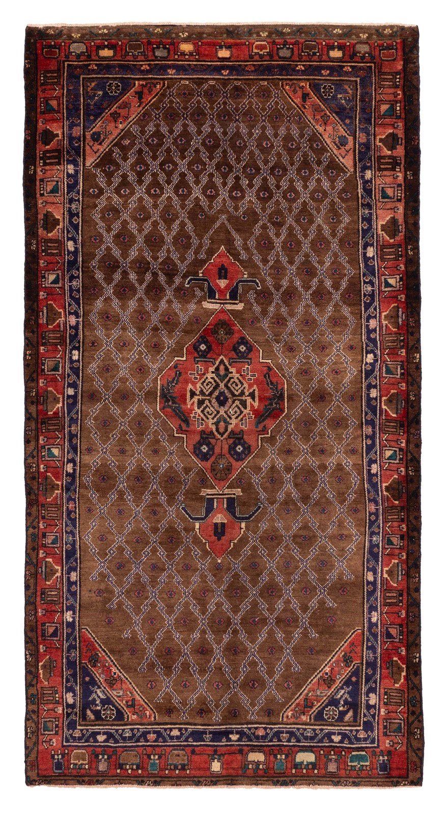 Traditional Vintage Hand-Knotted Oriental Carpet 5'5" x 10'2" Wool Area Rug