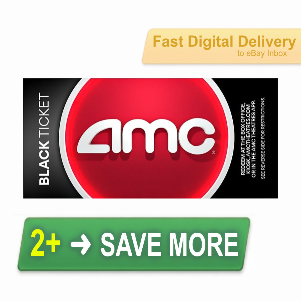 AMC Movie Black Ticket, No Expiration, Fast Digital Delivery